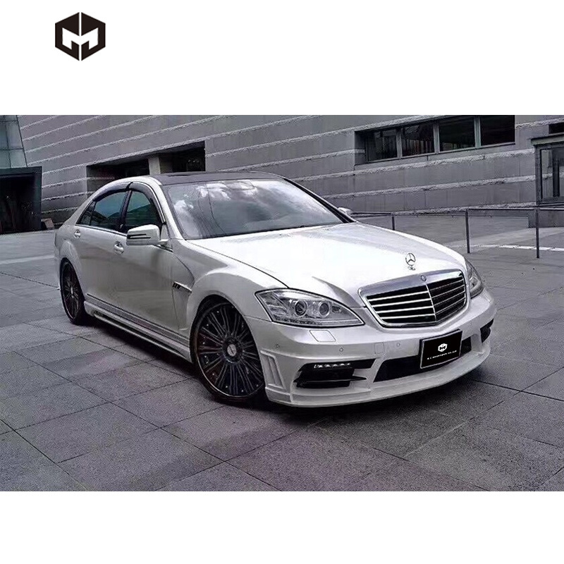 Front Rear Bumper Side Skirts Fenders Vents Spoiler Wing Tail Pipes LED Lights Wald Wide Body Kit for Mercedes W221 S63 S65 AMG