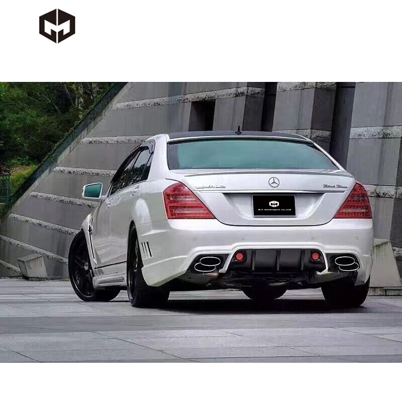 Front Rear Bumper Side Skirts Fenders Vents Spoiler Wing Tail Pipes LED Lights Wald Wide Body Kit for Mercedes W221 S63 S65 AMG