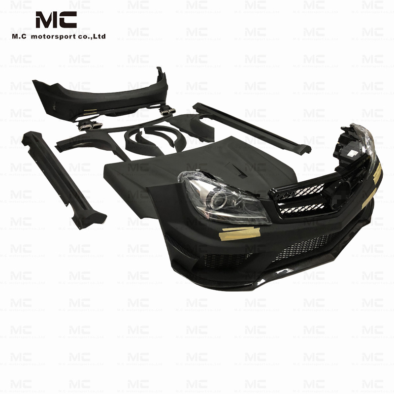 Half carbon fiber body kits Black Series Wide Body Kit for Mercedes Benz C-CLASS W204 C63 AMG front bumper rear bumper