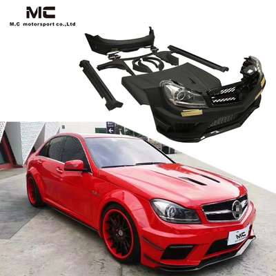 Half carbon fiber body kits Black Series Wide Body Kit for Mercedes Benz C-CLASS W204 C63 AMG front bumper rear bumper