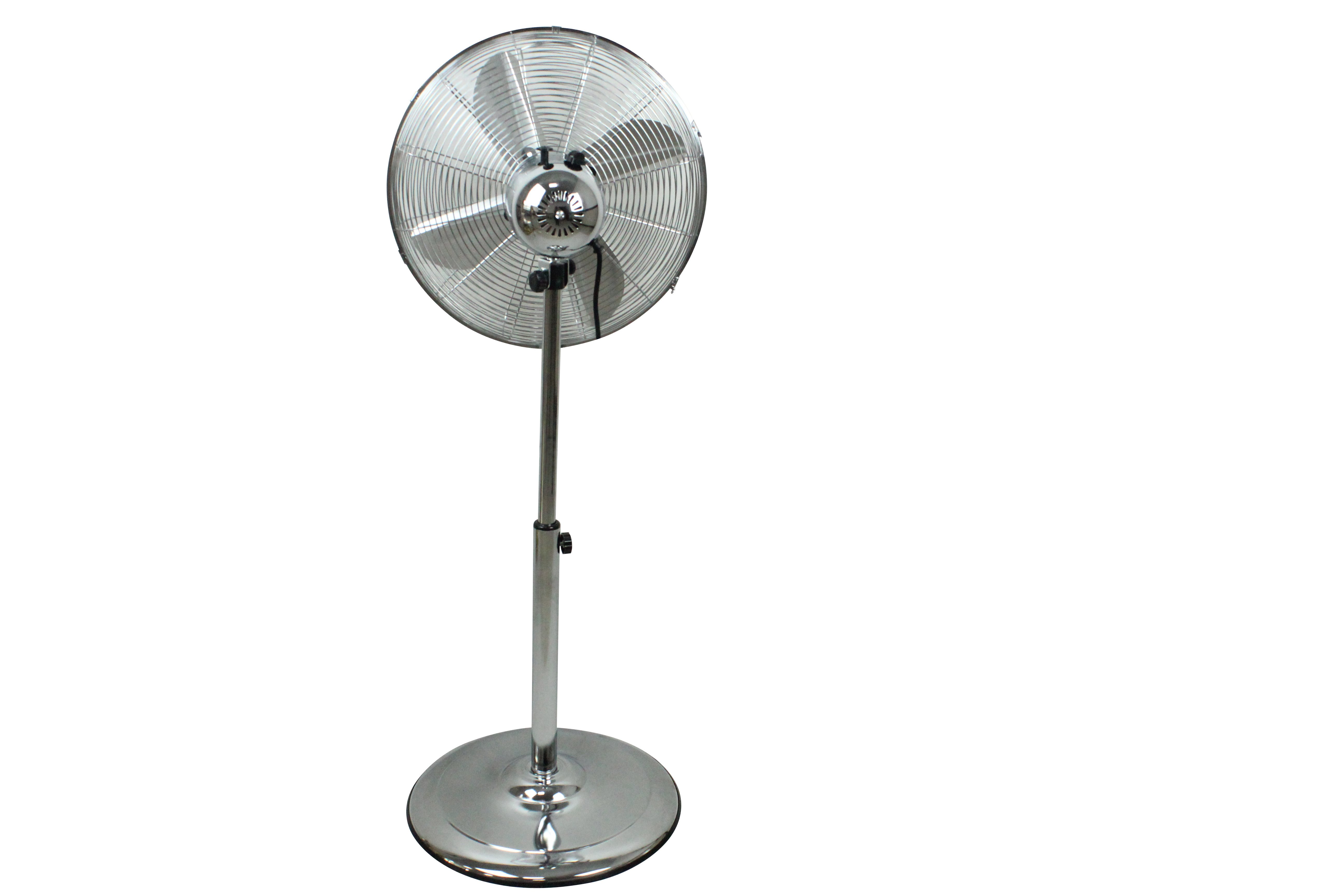 16Inch Hot Sale  60W 4 Aluminum Blades Retro Metal Chrome Pedestal Stand Home Fan