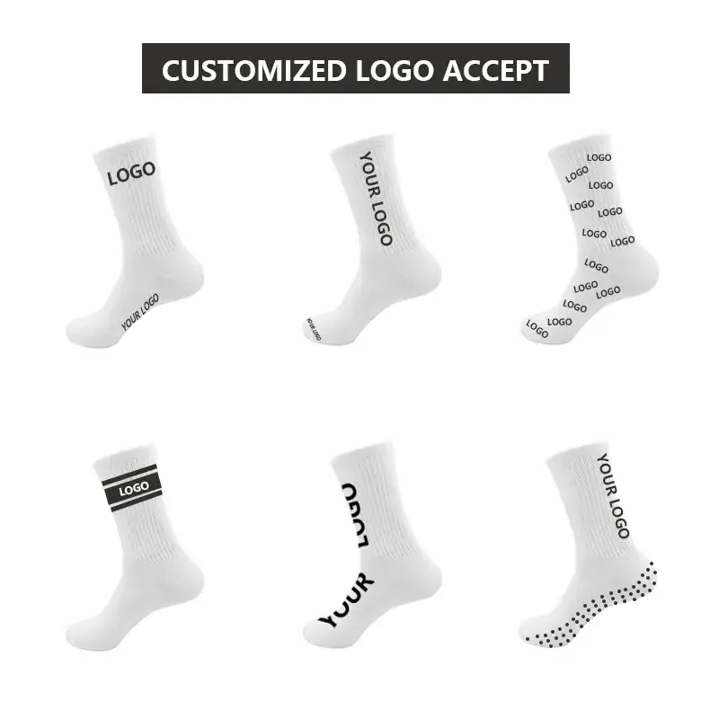 Custom Logo Anti Slip Sock Football Sports Performance Grip Socks Non Slip Soccer Sport for Men Casual Knitted Crocheted Ltd.