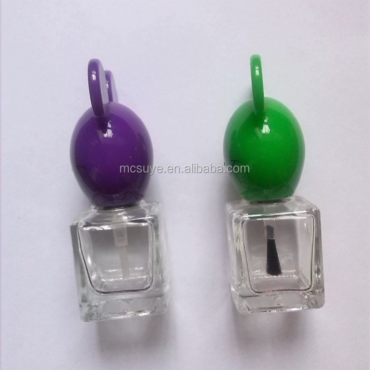 cute series Mouse ABS plastic cap with 15ml square glass bottle for nail polish package