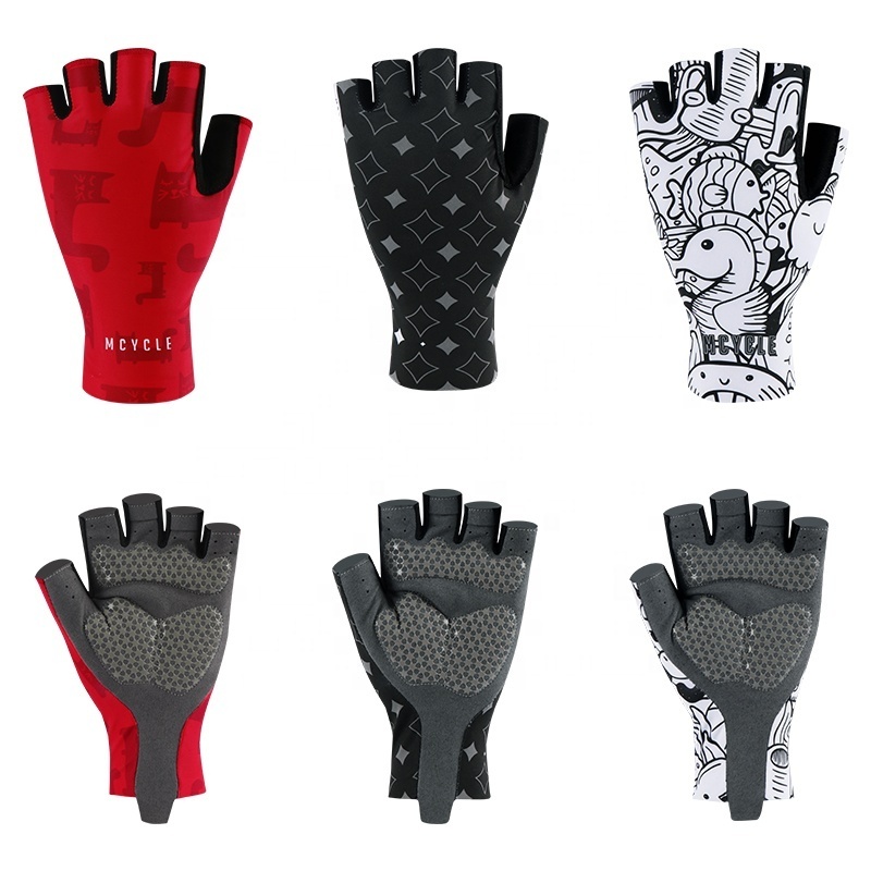 Mcycle Hot-sale Biking Sport Gloves Anti Slip Shock Absorb Cutting Half-finger Bicycle Gym Gloves Breathable Cycling Gloves