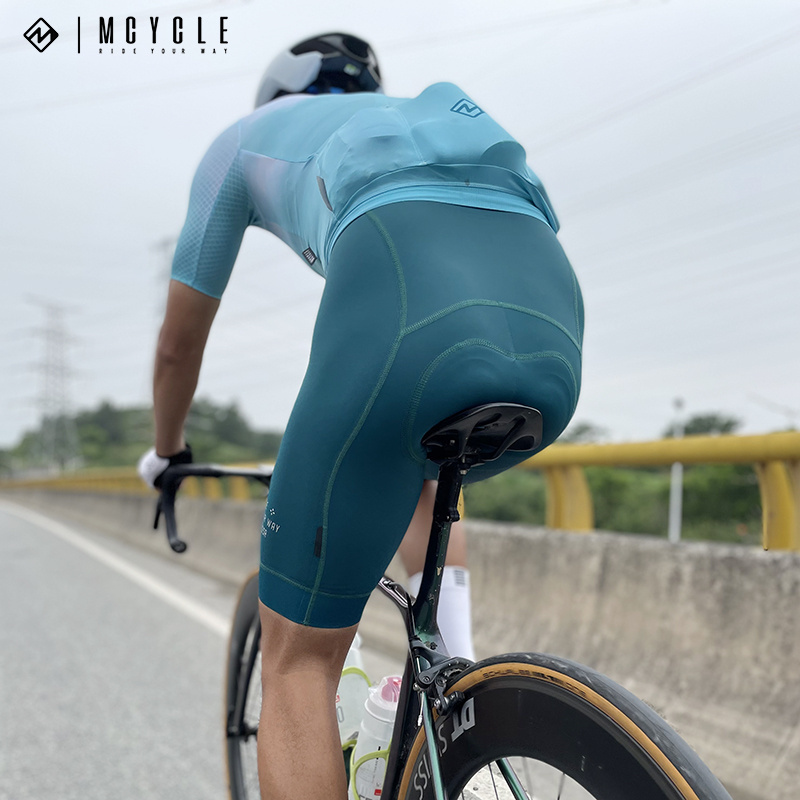 MCYCLE One Piece Cut Bicycle Bib Short New Lightweight Seamless Italy Padding Cycling Bike Bib Customized Cycling Bib Shorts