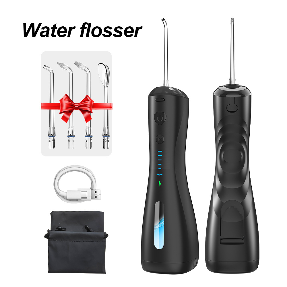 240ml hand-held electric dental flusher household 6-speed water spray dental flosser smart power-off dental cleaning kit