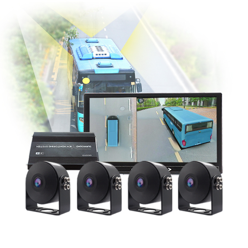 24V Bus Tipper Camera 1080P 2D 3D AVM Bird View Driving Surround View 360 Fish Eye Camera Monitor DVR For Dump Truck