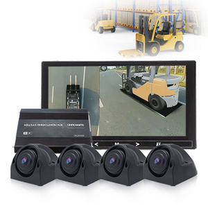 4 Way Forklift 360 Camera Truck Parking Sensor Around View Parking Camera System For Heavy Duty Vehicle