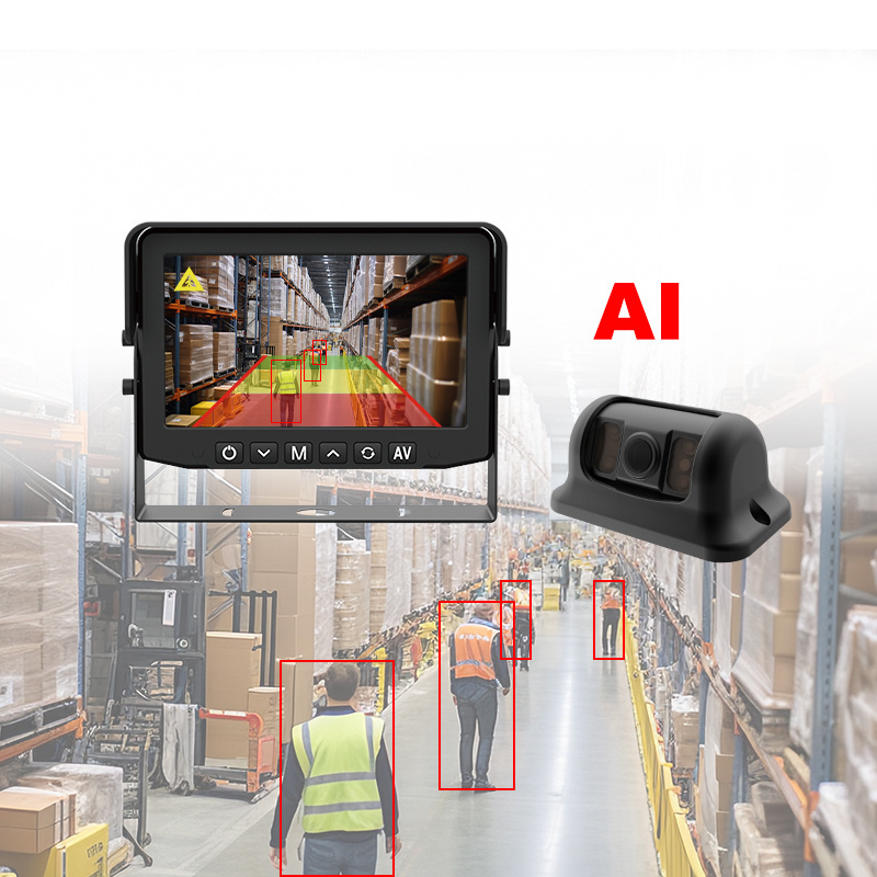 MCY AI Camera Forklift Proximity Warning Alert Heavy Duty Equipment Rear View Backup Camera System for Forklift