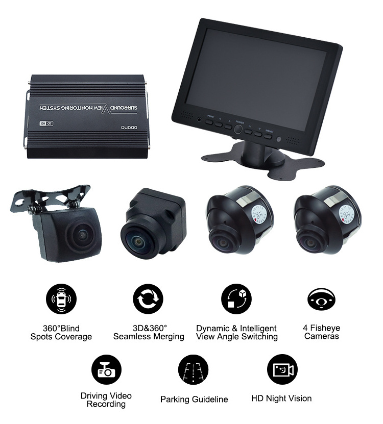 360 Panoramic Camera 2D/3D Bird View HD Car Camera DVR Surround View Around Monitoring Car Camera System