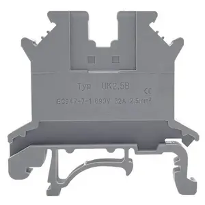 UK 2.5B Factory Price Plastic PA66 Feed Throught Panel Mounted Wire Connection Universal Screw Din Rail Terminal Block