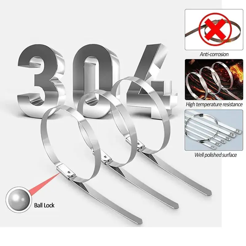 Wiring Accessories Cable Tie Self-locking Cable Ties Stainless Steel Metal Zip Ties