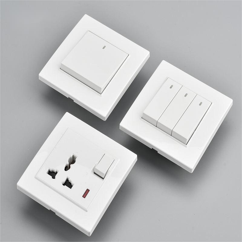 Factory Direct Sell Wholesale Price Gold/White PC Electrical Light Switches 2Gang 1Way Wall Switch Power Supply Switch