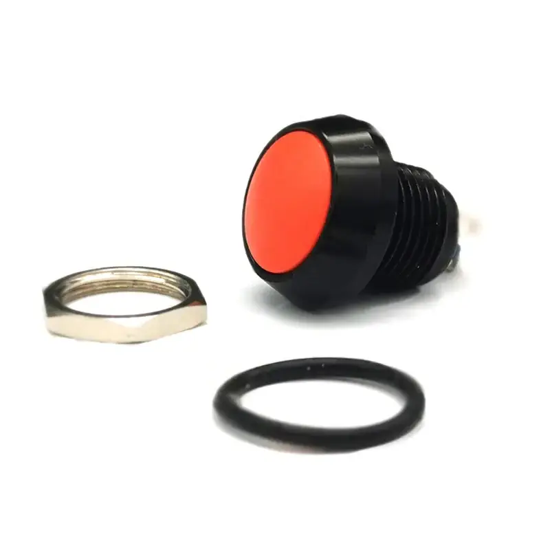 Waterproof Black Metal Mini Metal Momentary Push Button Switch 12mm