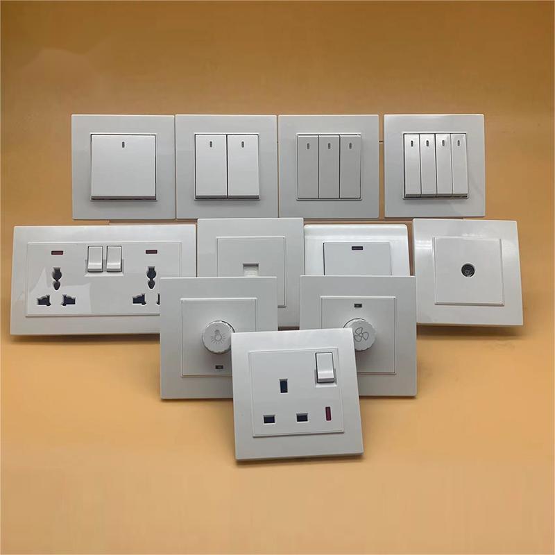 Saudi Arabia British Standard 2 Gang Double Pole Switch Factory Supply 220V 16A Electric Light Wall Sockets Switch