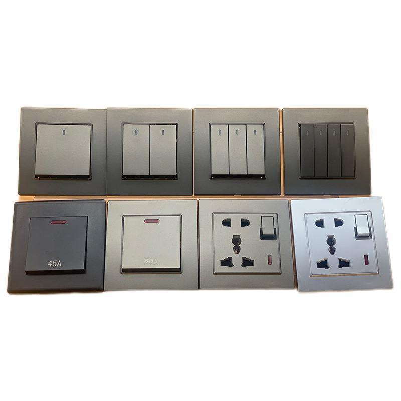 Factory Direct Sell Wholesale Price Gold/White PC Electrical Light Switches 2Gang 1Way Wall Switch Power Supply Switch