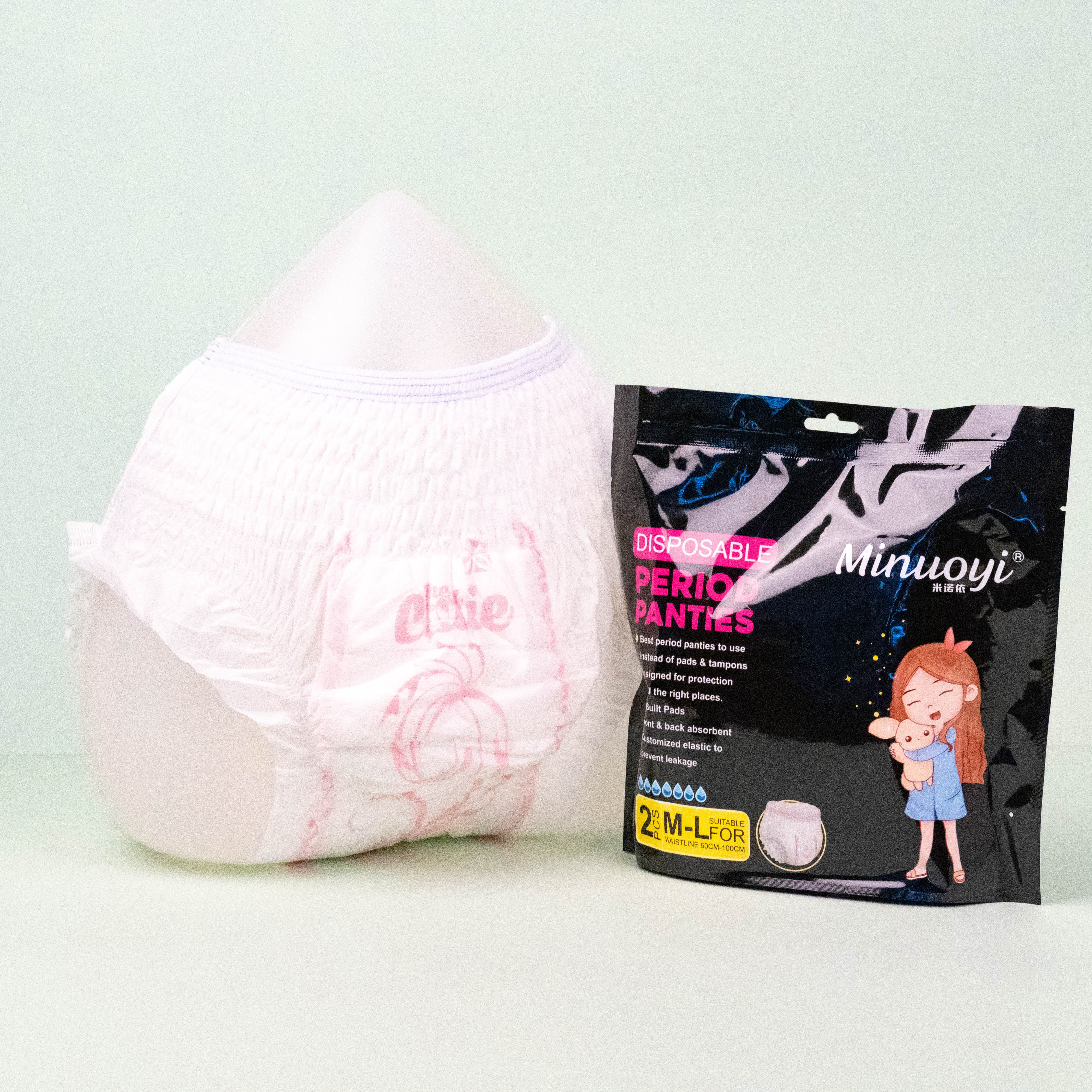 Disposable hygienic products women sanitary napkins pad with pant menstrual period pants