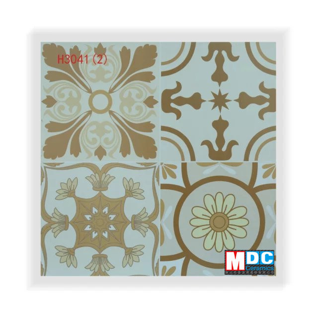 300*300mm wholesale flower pattern spanish design porcelain floor tile price from foshan MDC