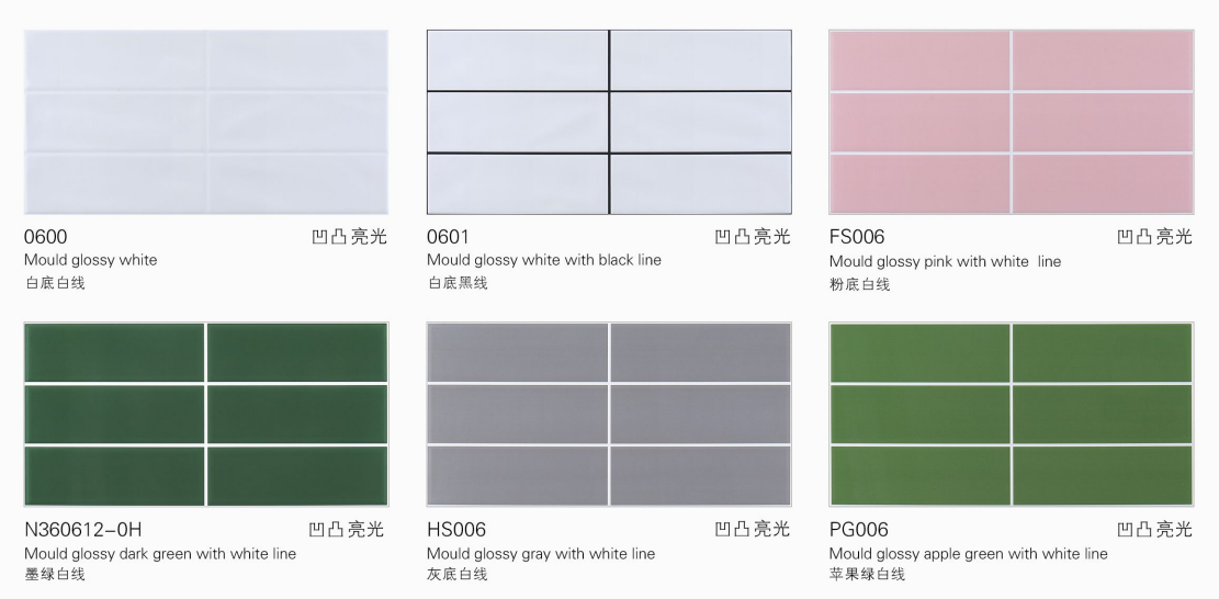 300*600 Interior Ceramic Wall Tile Glossy & Matt Surface Six Grid Series