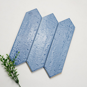 Blue glossy arrow tile for bathroom wall tiles stickers and living room interior wall tile