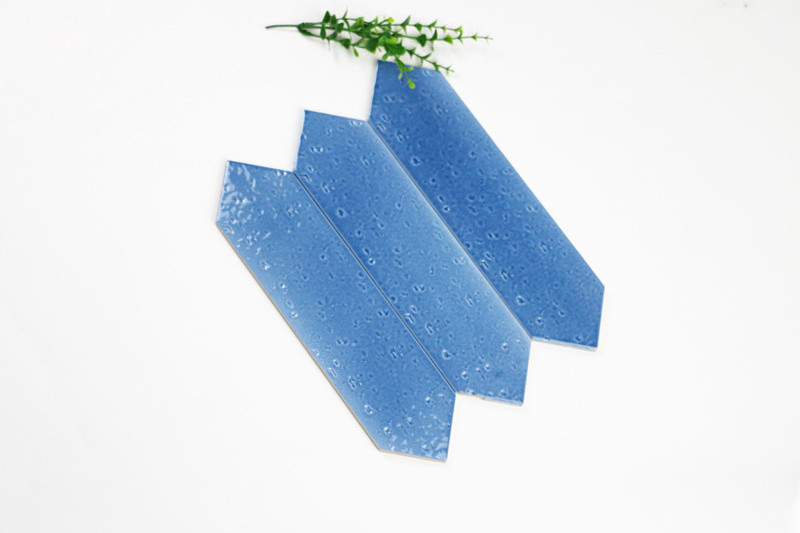 Blue glossy arrow tile for bathroom wall tiles stickers and living room interior wall tile