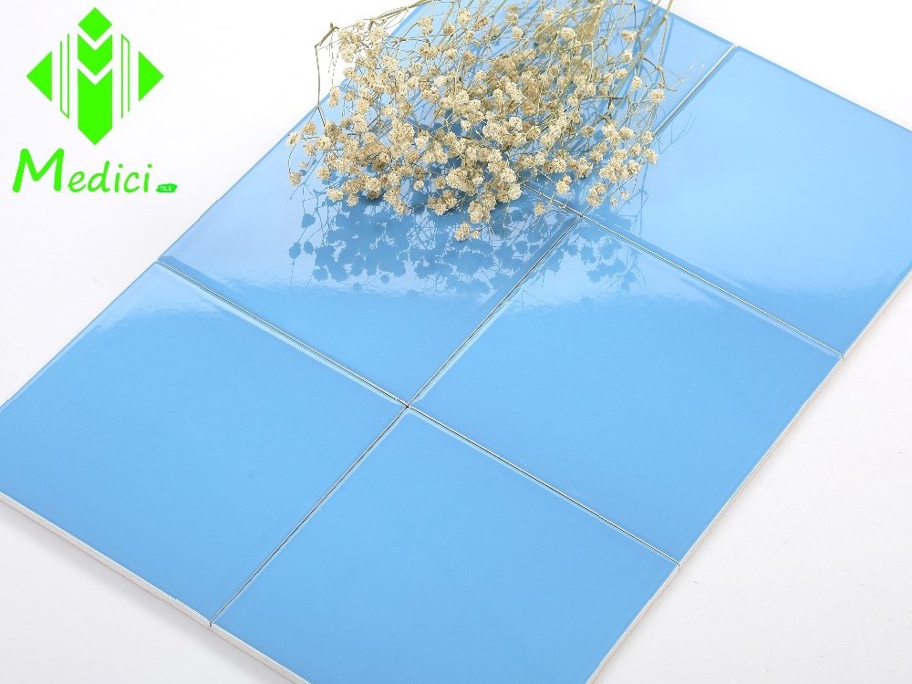 M751504 3X6, 4X8 blue glossy flat bathroom wall tile stickers/living rooms interior wall tile design ceramic tile