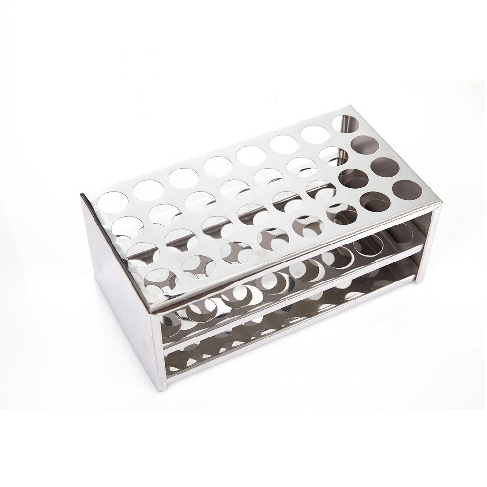 Hot Sale 32 wells 60 Wells Lab Tube Stand Holder Aluminum Test Tube Display Rack Test Tube Rack