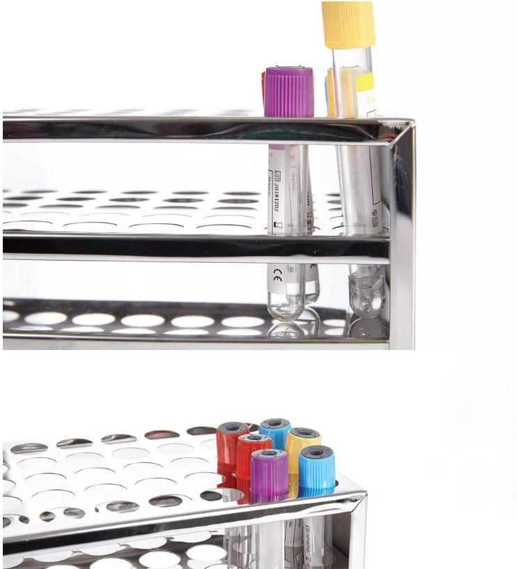 Hot Sale 32 wells 60 Wells Lab Tube Stand Holder Aluminum Test Tube Display Rack Test Tube Rack