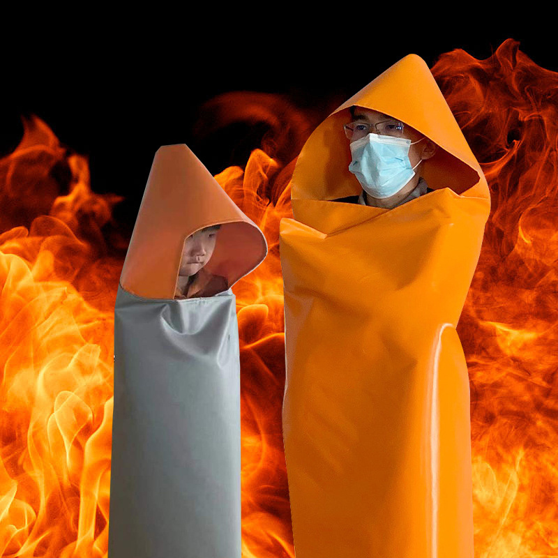 Fireproof Cloak Cape Safety Blanket Flame Retardant Heat Insulation Fiberglass Silicone coat Fire fighting