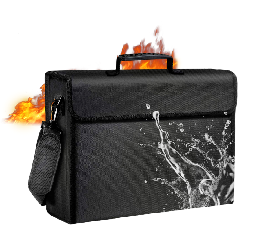 Factory OEM Custom Portable Waterproof Fireproof Money Lock Bags Double-sided high temperature resistant file bag