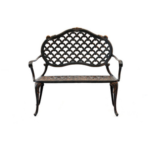 Outdoor Metal Welcome garden Bench with cast  aluminum   back   park  chair