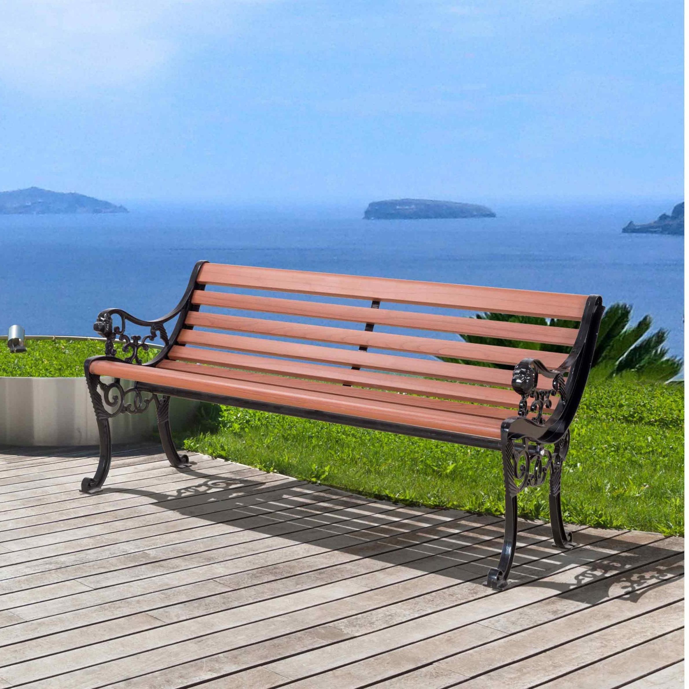 2022 hot selling garden chair aluminum frame pack seat outdoor slat seat bench with back modern design