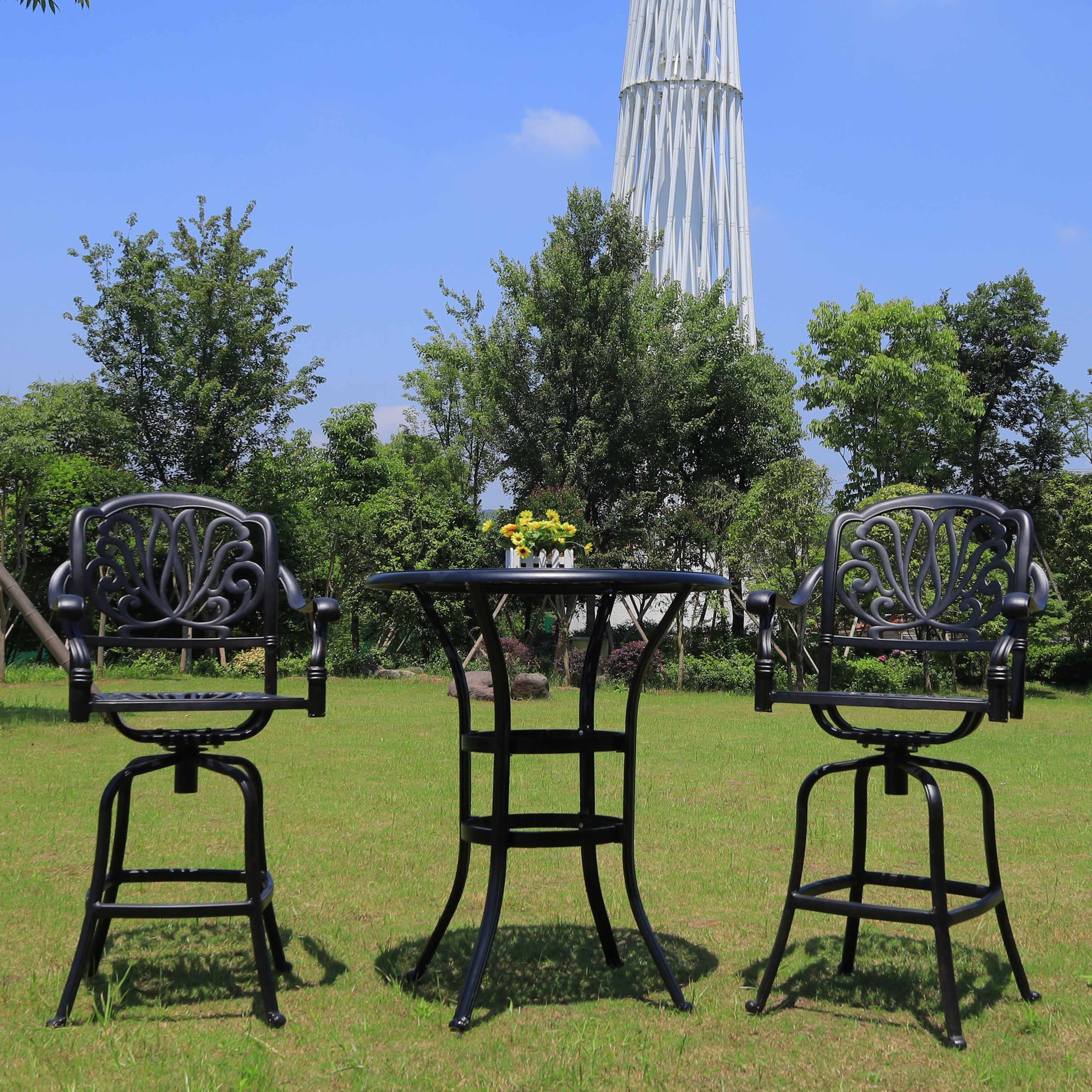 Metal outdoor furniture  used high back modern metal swivel chair patio furniture restaurant