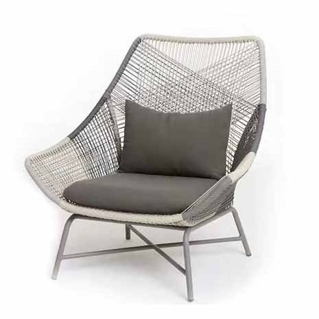 Metal outdoor furniture and  indoor  backyard   Rattan chair with Ottoman 5 cm cushion