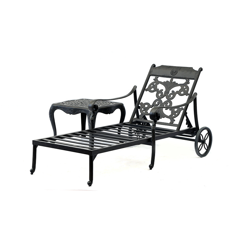 outdoor  deck chair aluminum sun beach Sienna single chaise lounge