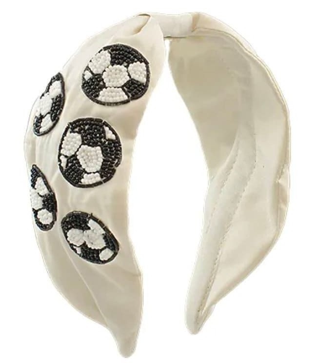 White football beaded headband sports mom beaded headband multi mom softball baseball / softball / basketball beaded headband