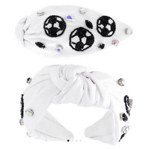 White football beaded headband sports mom beaded headband multi mom softball baseball / softball / basketball beaded headband