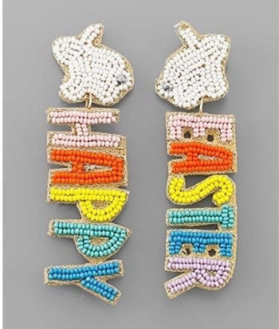 2022 High fashion wholesale hand made embroidery Seed Bead fashion Multi Color Earrings mdhandicraft for Women earrings