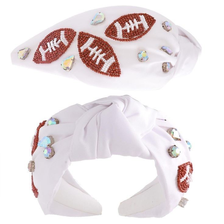 White football beaded headband sports mom beaded headband multi mom softball baseball / softball / basketball beaded headband