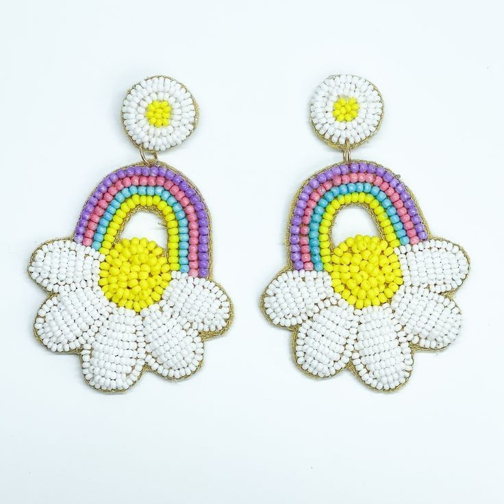 2022 High fashion wholesale hand made embroidery Seed Bead fashion Multi Color Earrings mdhandicraft for Women earrings