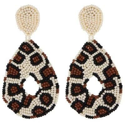 2022 High fashion wholesale hand made Seed Bead earrings embroidery round earring from india