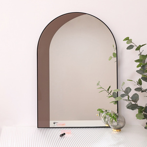 MD heart furniture | Wall Mirror for Black Bathroom Mirror, Metal Frame with Rounded Corner,  Glass Panel