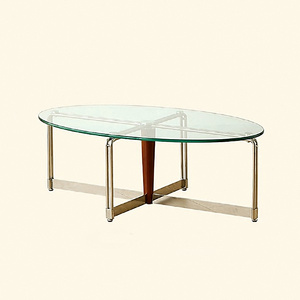 MD heart furniture|New style modern luxury stainless steel oval glass center coffee table living room coffee table