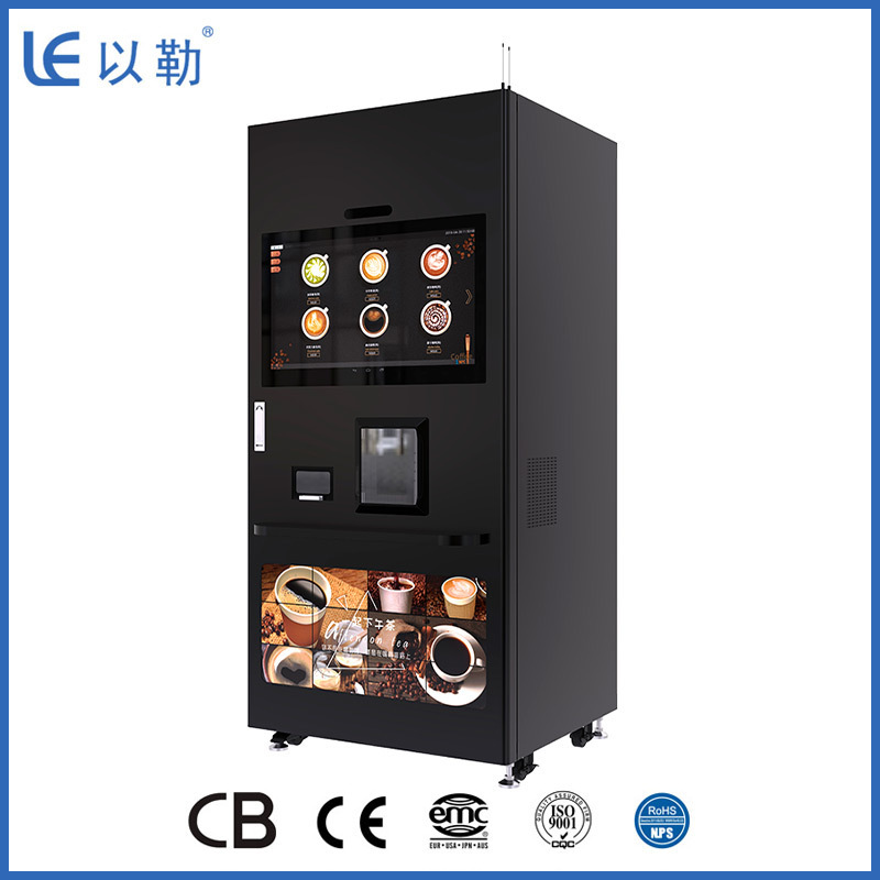 2023 Hot ice cappuccino latte mocha tea freshly coffee Vending Machine Operated with 32 inch Touch Screen airport bus station