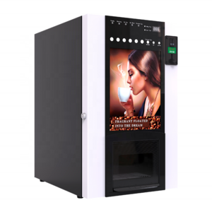 LE-VENDING New CE CB LE302B Coin Operated Button Selection Instant Chocolate Maquina Expendedora de Cafe With Cup Dispenser