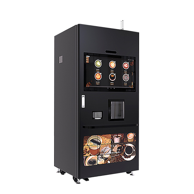 2023 Hot ice cappuccino latte mocha tea freshly coffee Vending Machine Operated with 32 inch Touch Screen airport bus station