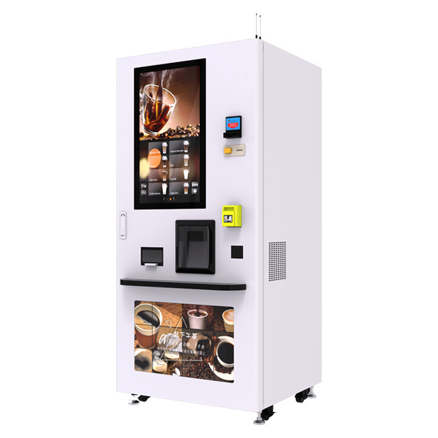 2023 Hot ice cappuccino latte mocha tea freshly coffee Vending Machine Operated with 32 inch Touch Screen airport bus station