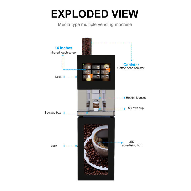 Tabletop Coffee Vending Machine fully Automatic Coffee Machine Vending vending machine for coffee