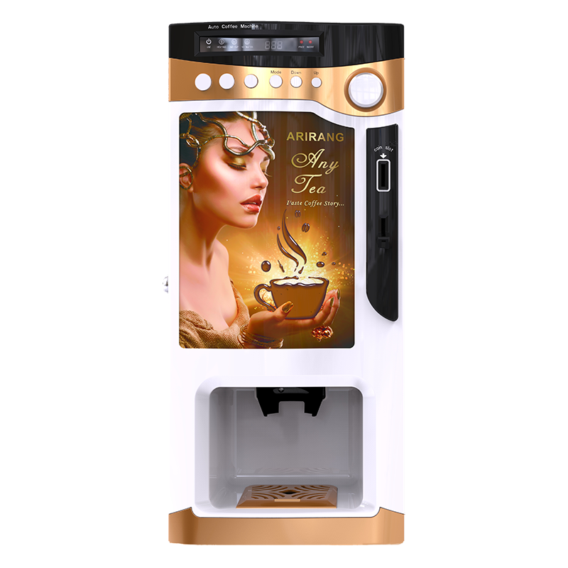 Coin Operated Auto Cup Cappuccino Coffee Hot Chocolate Vending Machine