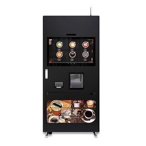 2023 Hot ice cappuccino latte mocha tea freshly coffee Vending Machine Operated with 32 inch Touch Screen airport bus station